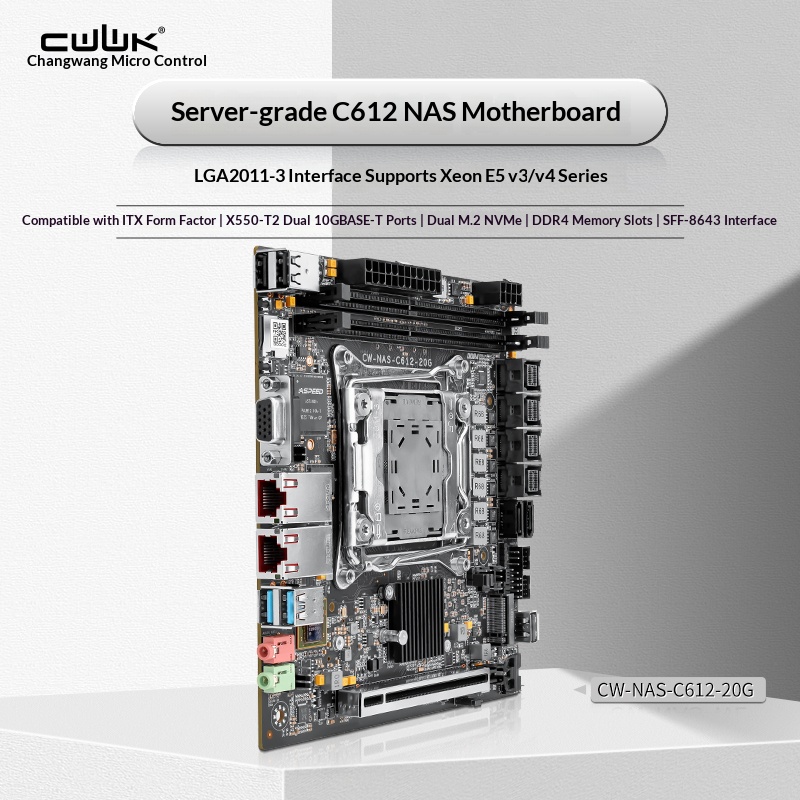 Carte mère C612 LGA 2011-3 Xeo - Nas Motherboard 8 Sata Mini Itx avis et prix