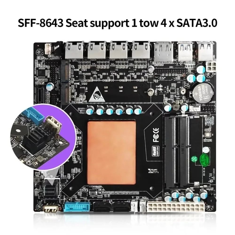 Carte mère NAS ITX avec proces - Nas Motherboard 8 Sata Mini Itx avis et prix
