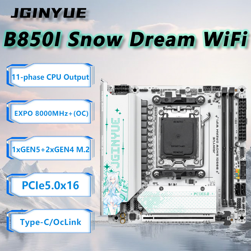 Carte mère WiFi JGINYUE B850i  - Nas Motherboard 8 Sata Mini Itx avis et prix