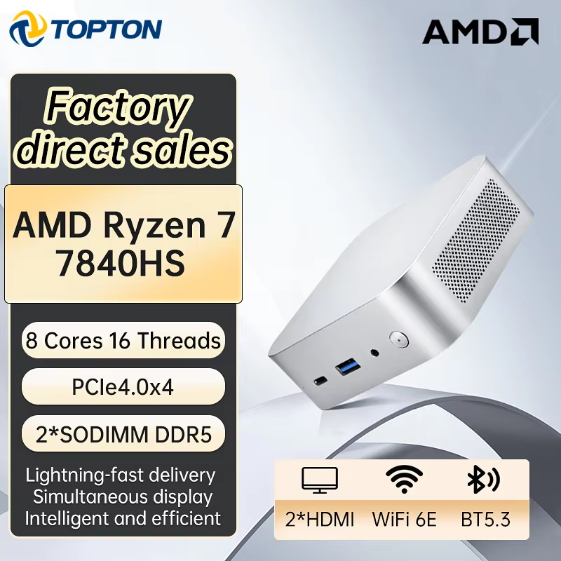 Mini PC de jeu Topton AMD Ryze - Amd Ryzen 7 7840Hs Mini Pc avis et prix